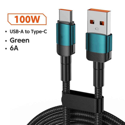 Aluminum Alloy Quick Charge Cable PD100W USB Charging Data Cable