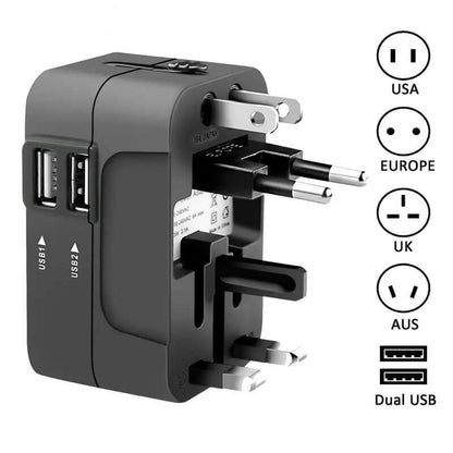 Travel Adapter, Worldwide All In One Universal Travel Adapter Wall Charger AC Power Plug Adapter Wi
